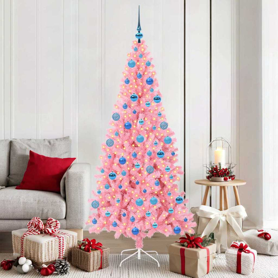 vidaXL Christmas Tree Pink 180 cm PVC 1