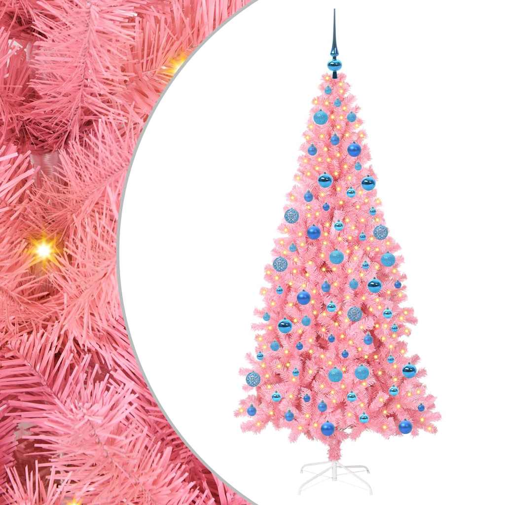vidaXL Christmas Tree Pink 180 cm PVC 2