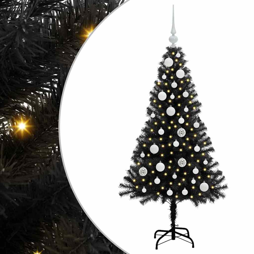vidaXL Christmas Tree Black 120 cm PVC 2