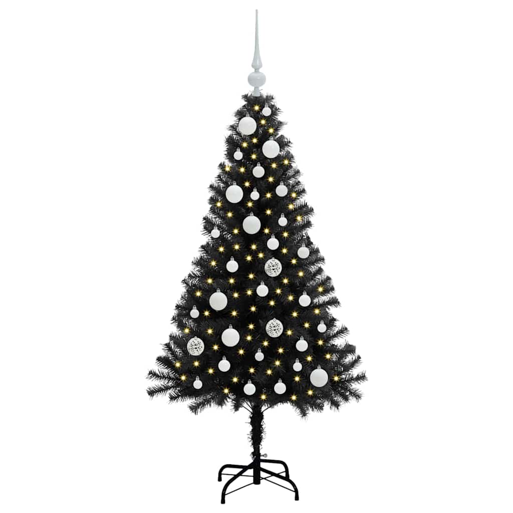 vidaXL Christmas Tree Black 120 cm PVC 3