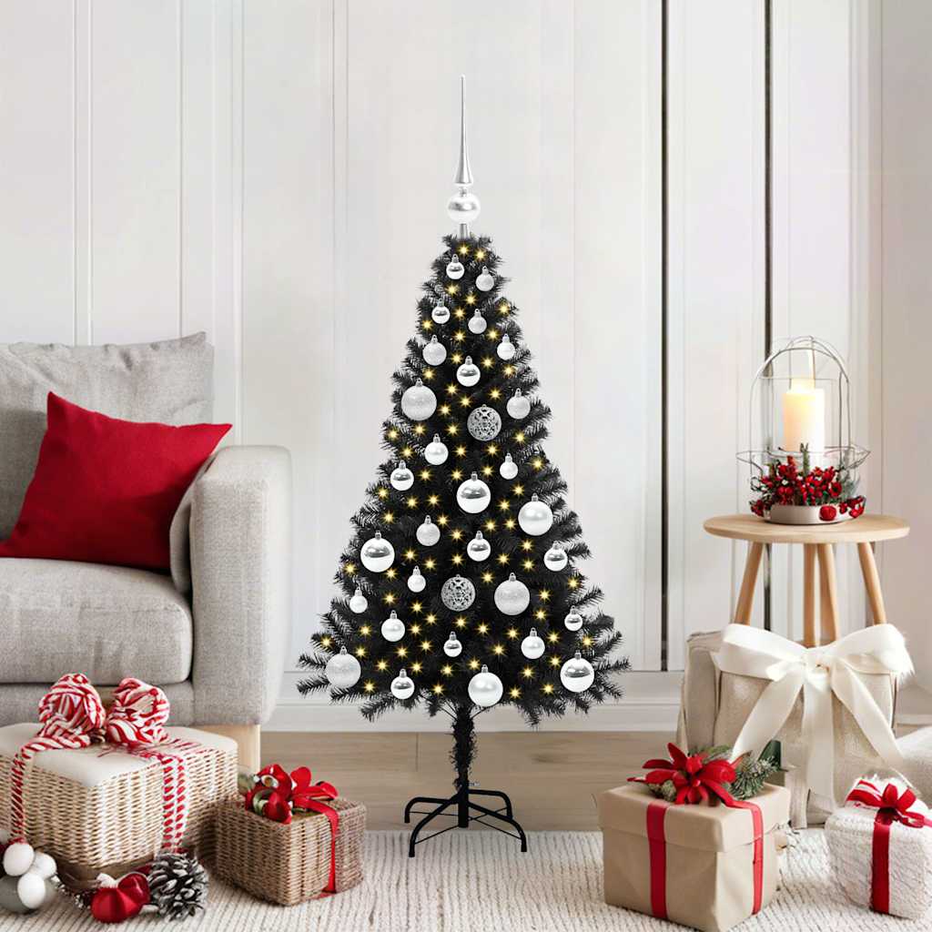 vidaXL Christmas Tree Black 120 cm PVC 1
