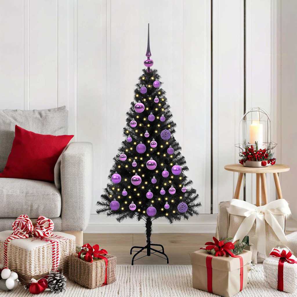 vidaXL Christmas Tree Black 120 cm PVC 1
