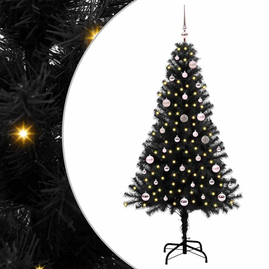 vidaXL Christmas Tree Black 150 cm PVC 1