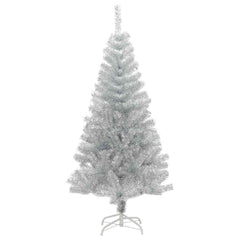 Christmas Tree PET 120 cm Silver with 150 LEDs&black balls