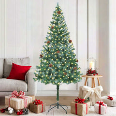vidaXL Artificial Christmas Tree with Stand Green 180 cm PVC and Steel 1