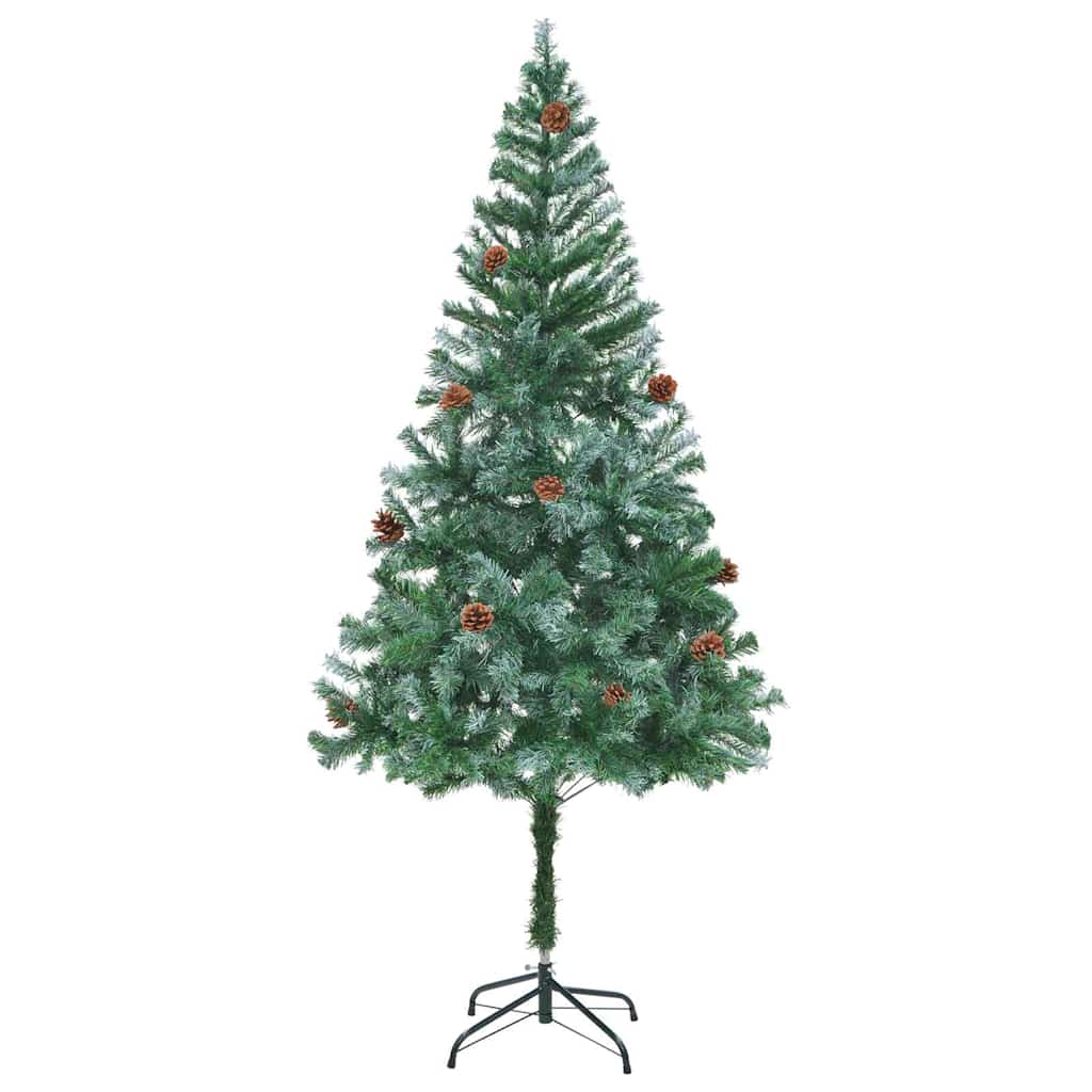 vidaXL Artificial Christmas Tree with Stand Green 180 cm PVC and Steel 4