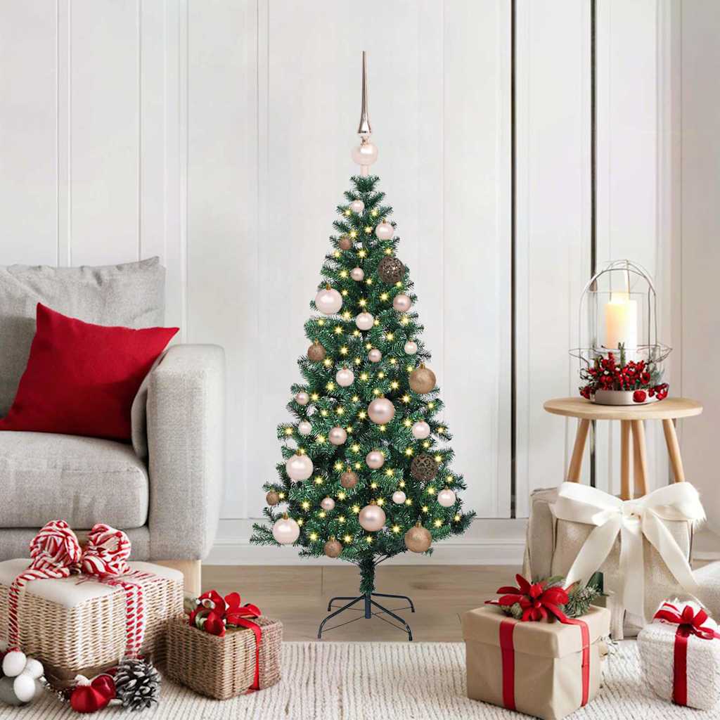 vidaXL Artificial Pre-lit Christmas Tree Green 120 cm PVC and Metal 1