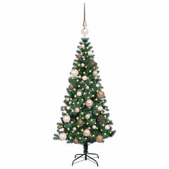 vidaXL Artificial Pre-lit Christmas Tree Green 120 cm PVC and Metal 3