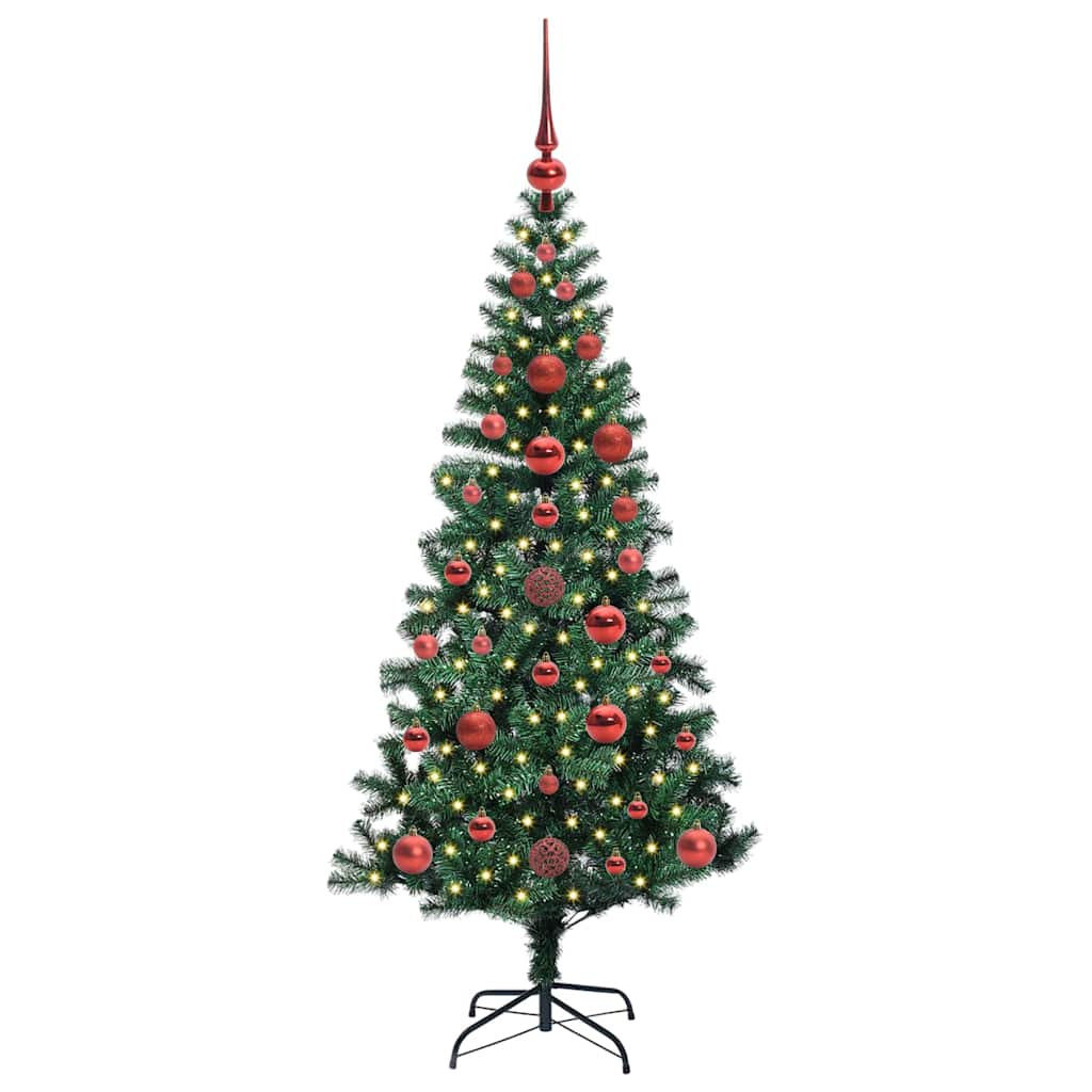 vidaXL Artificial Pre-lit Christmas Tree Green 120 cm PVC and Metal 3