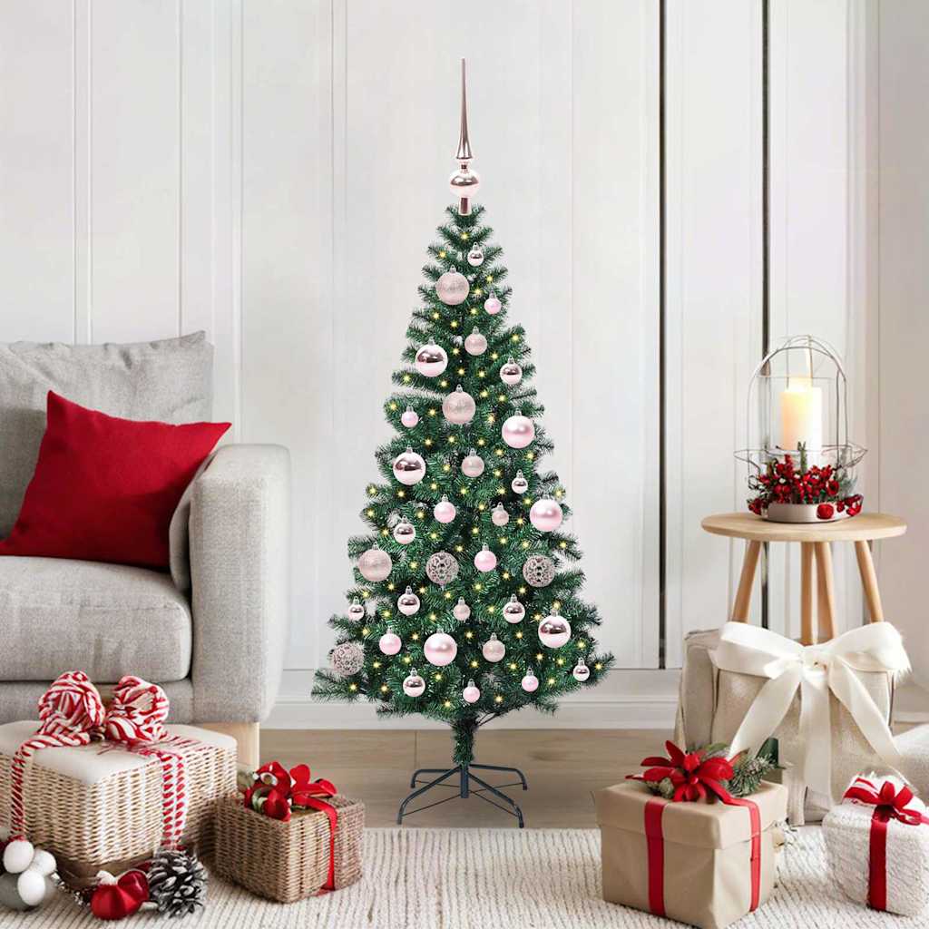 vidaXL Artificial Pre-lit Christmas Tree Green 120 cm PVC and Metal 1