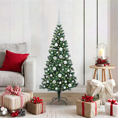 vidaXL Artificial Pre-lit Christmas Tree Green 120 cm PVC and Metal 1