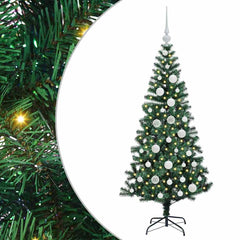 vidaXL Artificial Pre-lit Christmas Tree Green 120 cm PVC and Metal 2