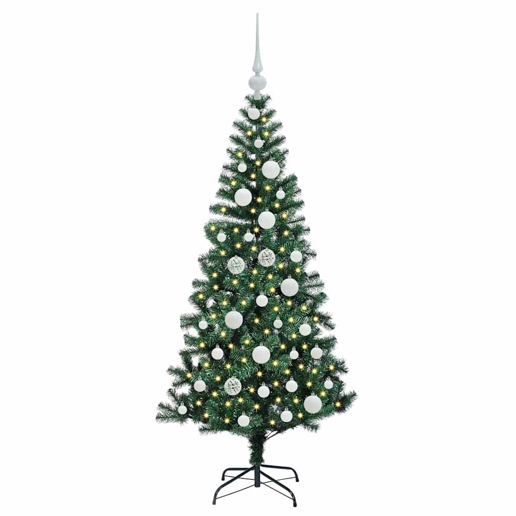 vidaXL Artificial Pre-lit Christmas Tree Green 120 cm PVC and Metal 3