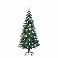 vidaXL Artificial Pre-lit Christmas Tree Green 120 cm PVC and Metal 4