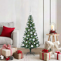 vidaXL Artificial Pre-lit Christmas Tree Green 120 cm PVC and Metal 1