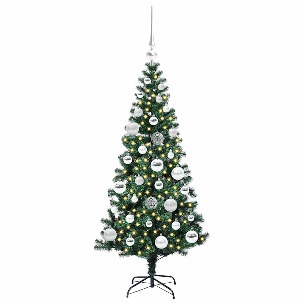 vidaXL Artificial Pre-lit Christmas Tree Green 120 cm PVC and Metal 3