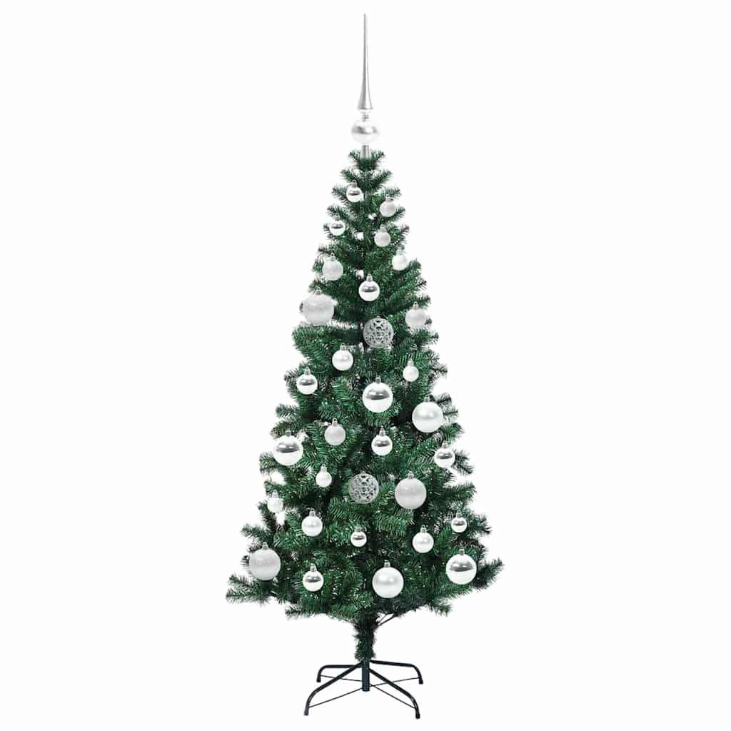 vidaXL Artificial Pre-lit Christmas Tree Green 120 cm PVC and Metal 4