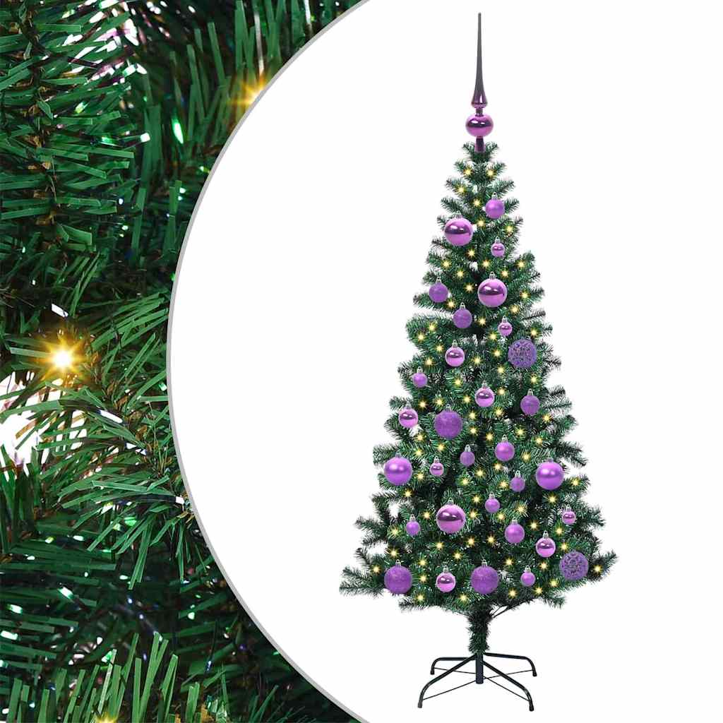 vidaXL Artificial Pre-lit Christmas Tree Green 120 cm PVC and Metal 2