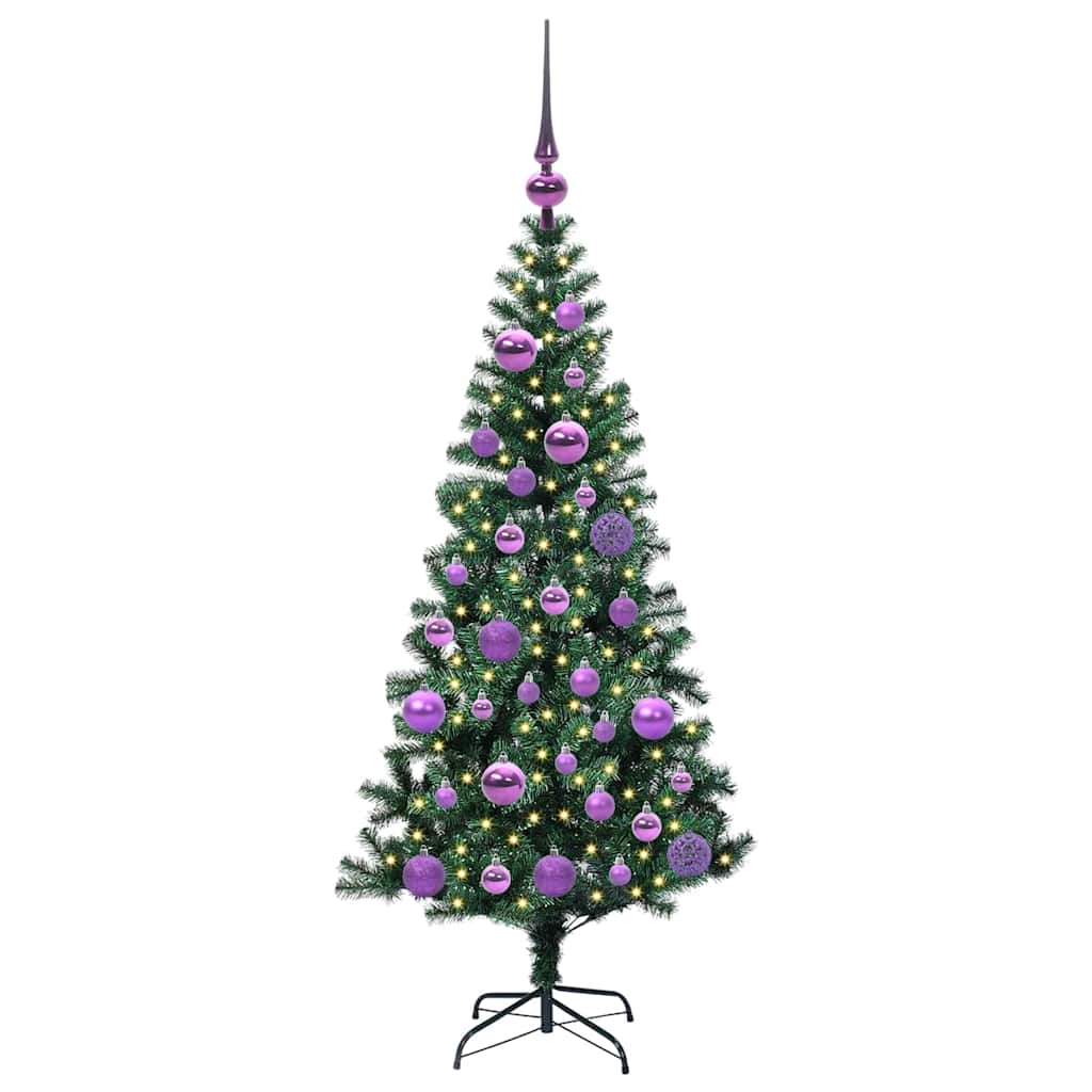 vidaXL Artificial Pre-lit Christmas Tree Green 120 cm PVC and Metal 3