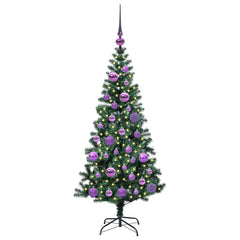 vidaXL Artificial Pre-lit Christmas Tree Green 120 cm PVC and Metal 3