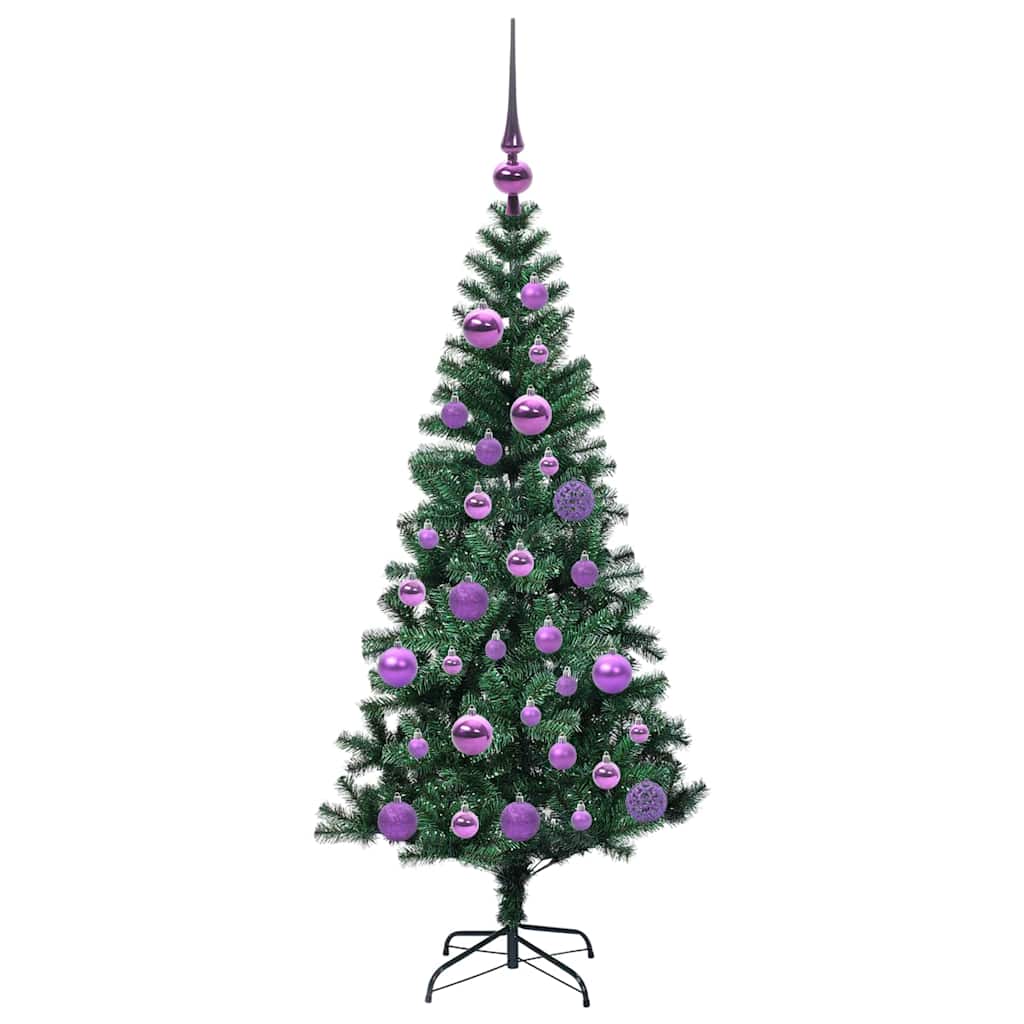 vidaXL Artificial Pre-lit Christmas Tree Green 120 cm PVC and Metal 4