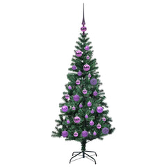 vidaXL Artificial Pre-lit Christmas Tree Green 120 cm PVC and Metal 4