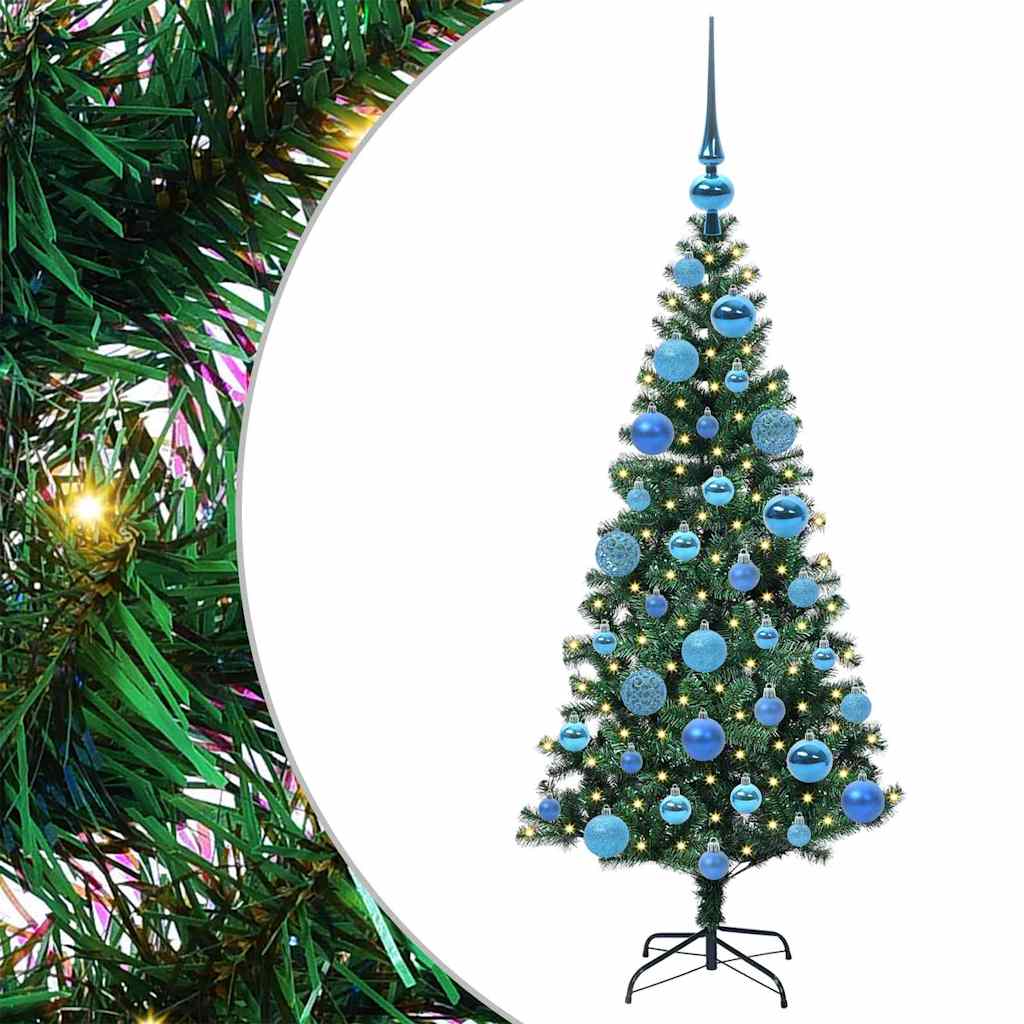 vidaXL Artificial Pre-lit Christmas Tree Green 120 cm PVC and Metal 2