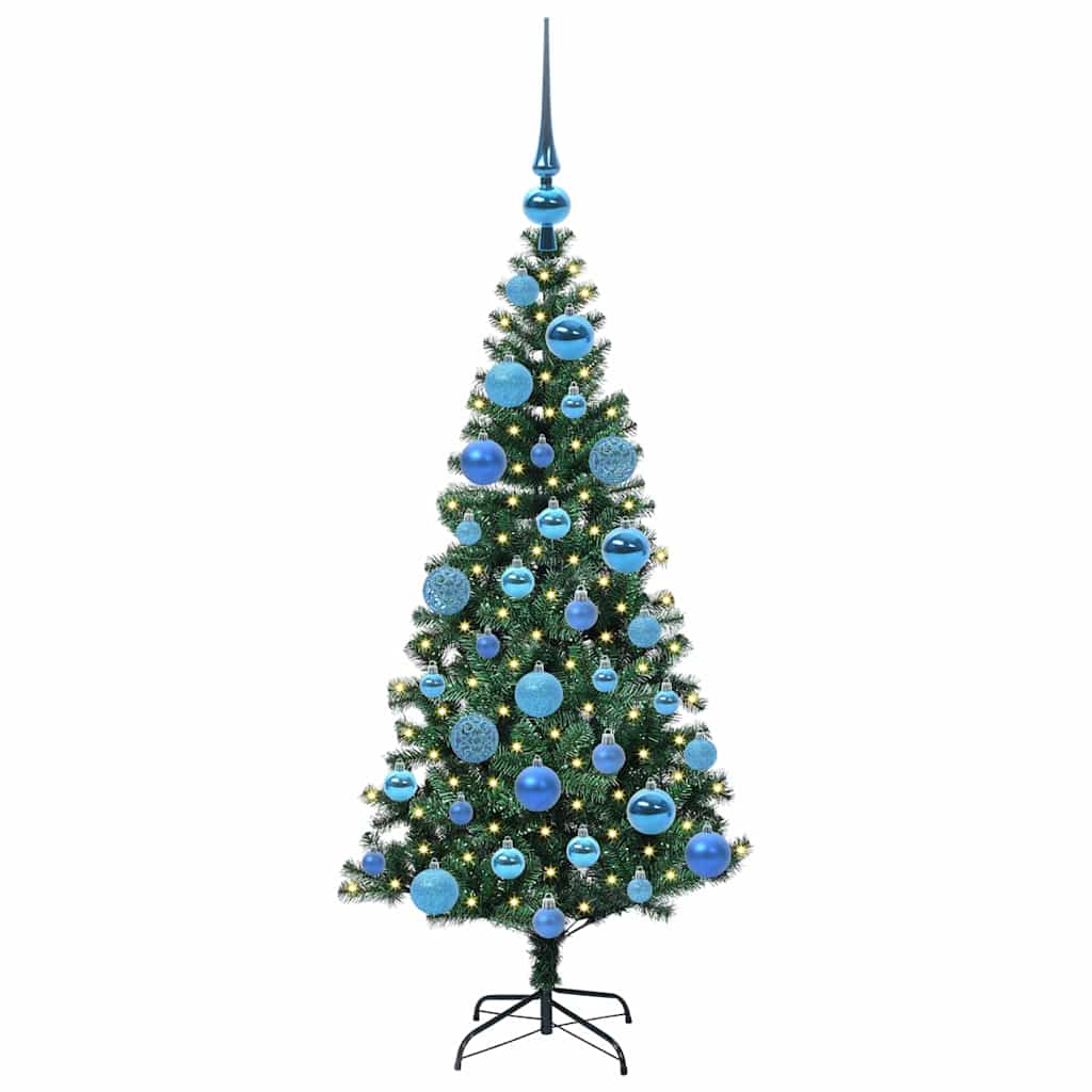 vidaXL Artificial Pre-lit Christmas Tree Green 120 cm PVC and Metal 3