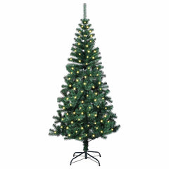 vidaXL Artificial Pre-lit Christmas Tree Green 150 cm PVC and Metal 3