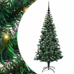 vidaXL Artificial Pre-lit Christmas Tree Green 150 cm PVC and Metal 2