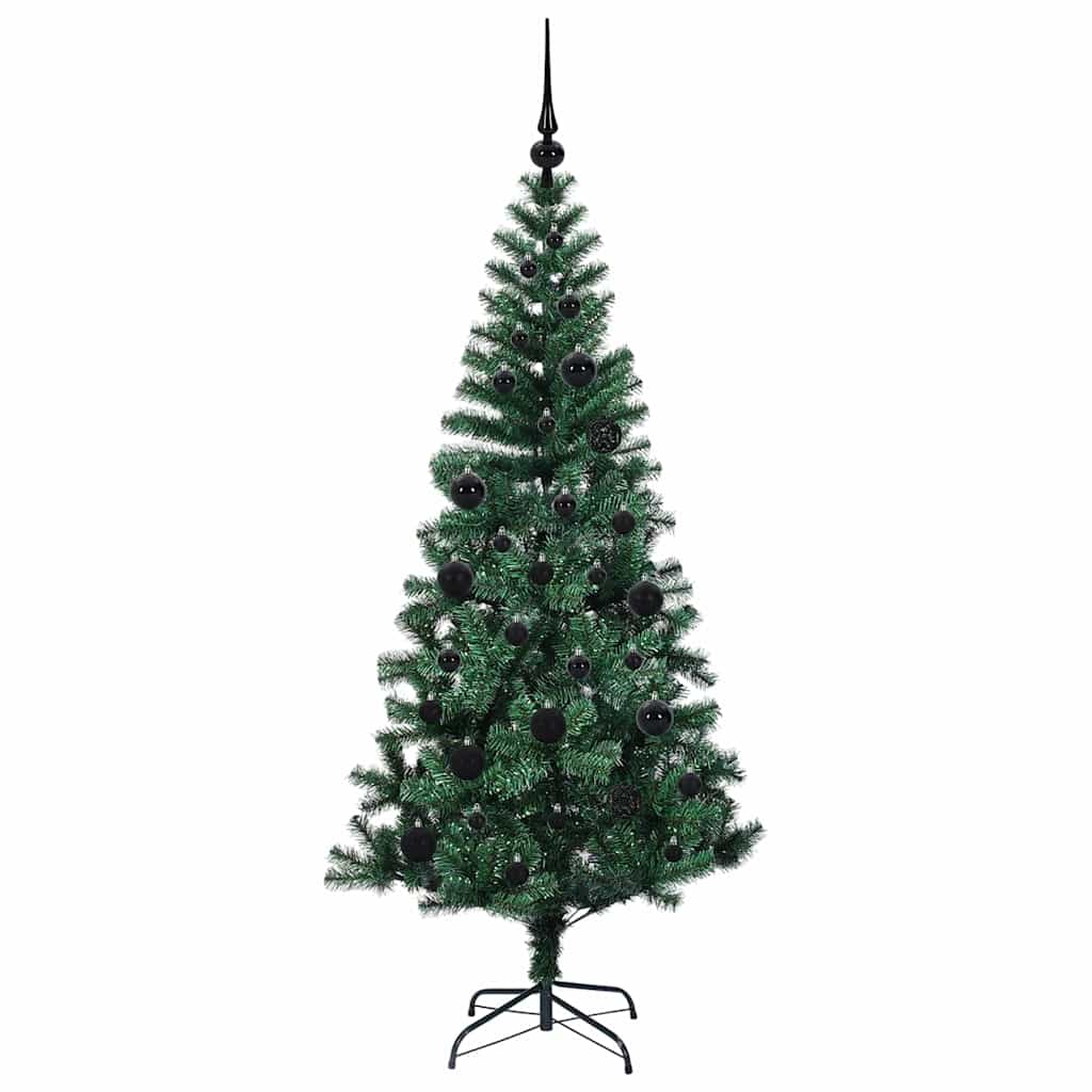 vidaXL Artificial Pre-lit Christmas Tree Green 150 cm PVC and Metal 4