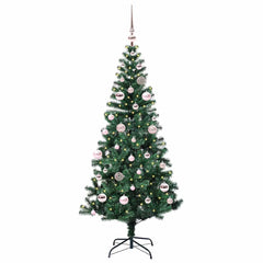 vidaXL Artificial Pre-lit Christmas Tree Green 150 cm PVC and Metal 2