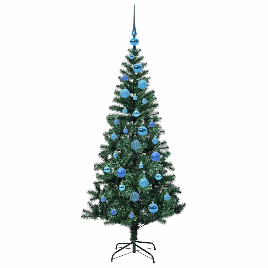 vidaXL Artificial Pre-lit Christmas Tree Green 150 cm PVC and Metal 4