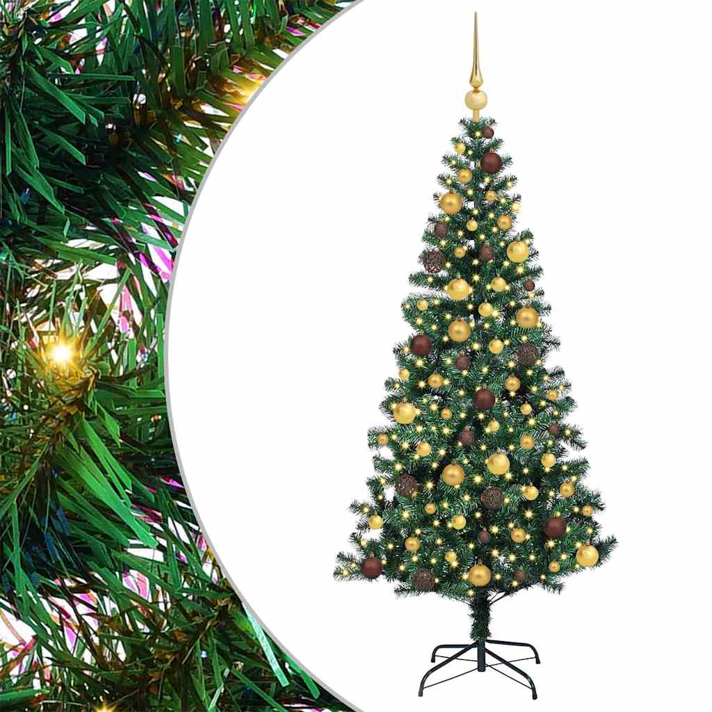 vidaXL Artificial Pre-lit Christmas Tree Green 180 cm PVC and Metal 2