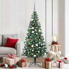 vidaXL Artificial Pre-lit Christmas Tree Green PVC and Metal 180 cm