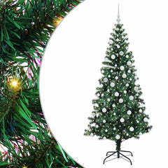 vidaXL Artificial Pre-lit Christmas Tree Green 180 cm PVC and Metal 2