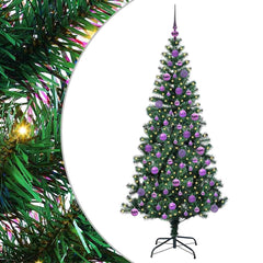 vidaXL Artificial Pre-lit Christmas Tree Green 180 cm PVC and Metal 2