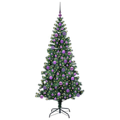vidaXL Artificial Pre-lit Christmas Tree Green 180 cm PVC and Metal 3