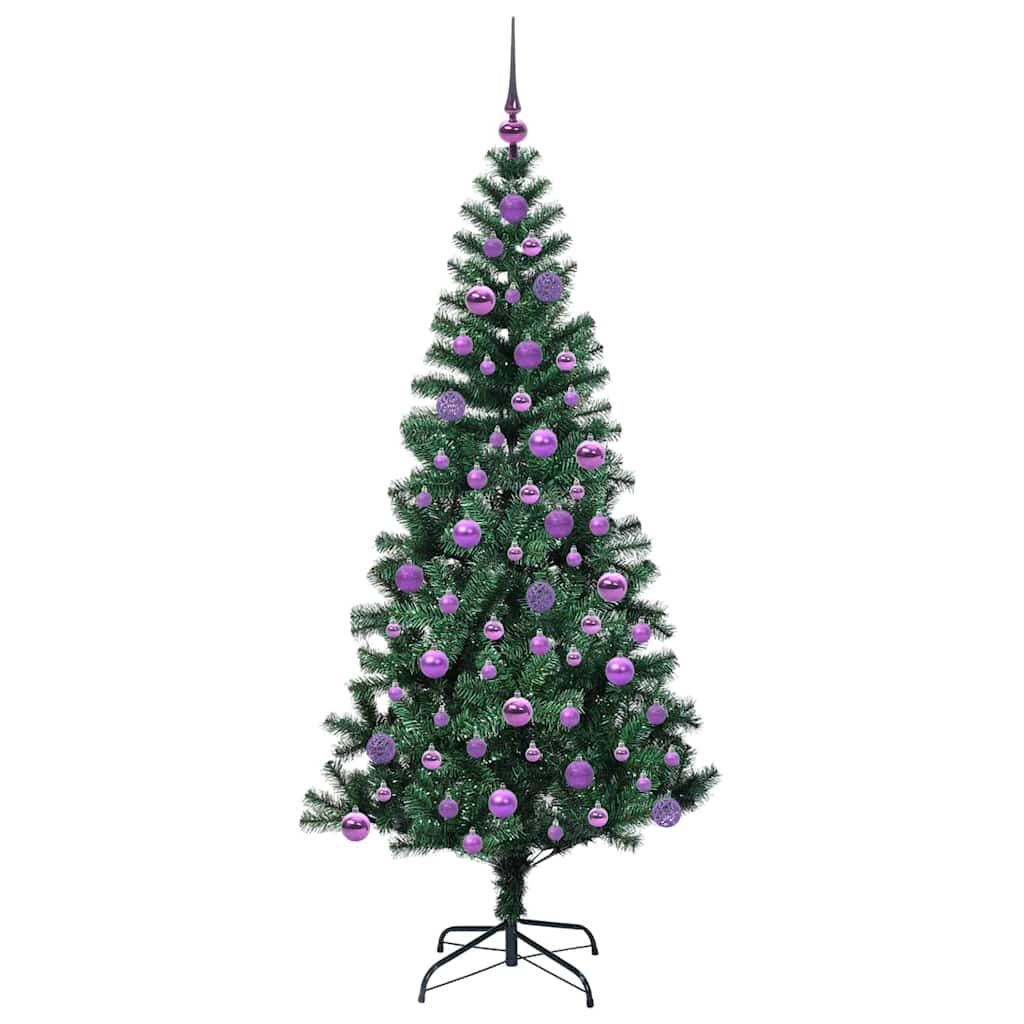 vidaXL Artificial Pre-lit Christmas Tree Green 180 cm PVC and Metal 4