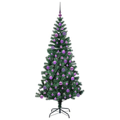 vidaXL Artificial Pre-lit Christmas Tree Green 180 cm PVC and Metal 4