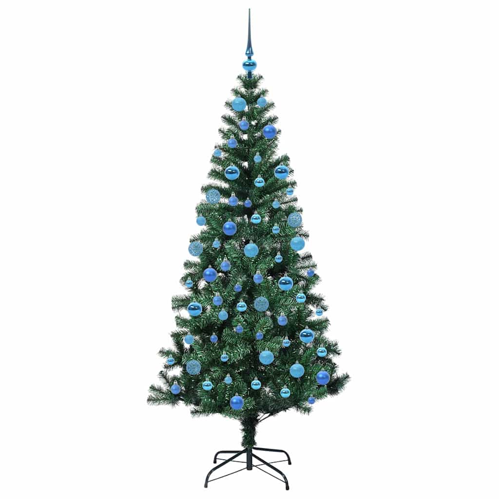 vidaXL Artificial Pre-lit Christmas Tree Green 180 cm PVC and Metal 4