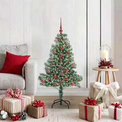 vidaXL Artificial Christmas Tree Snow Flocked with LED Light 120 cm 1