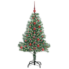 vidaXL Artificial Christmas Tree Snow Flocked with LED Light 120 cm 3