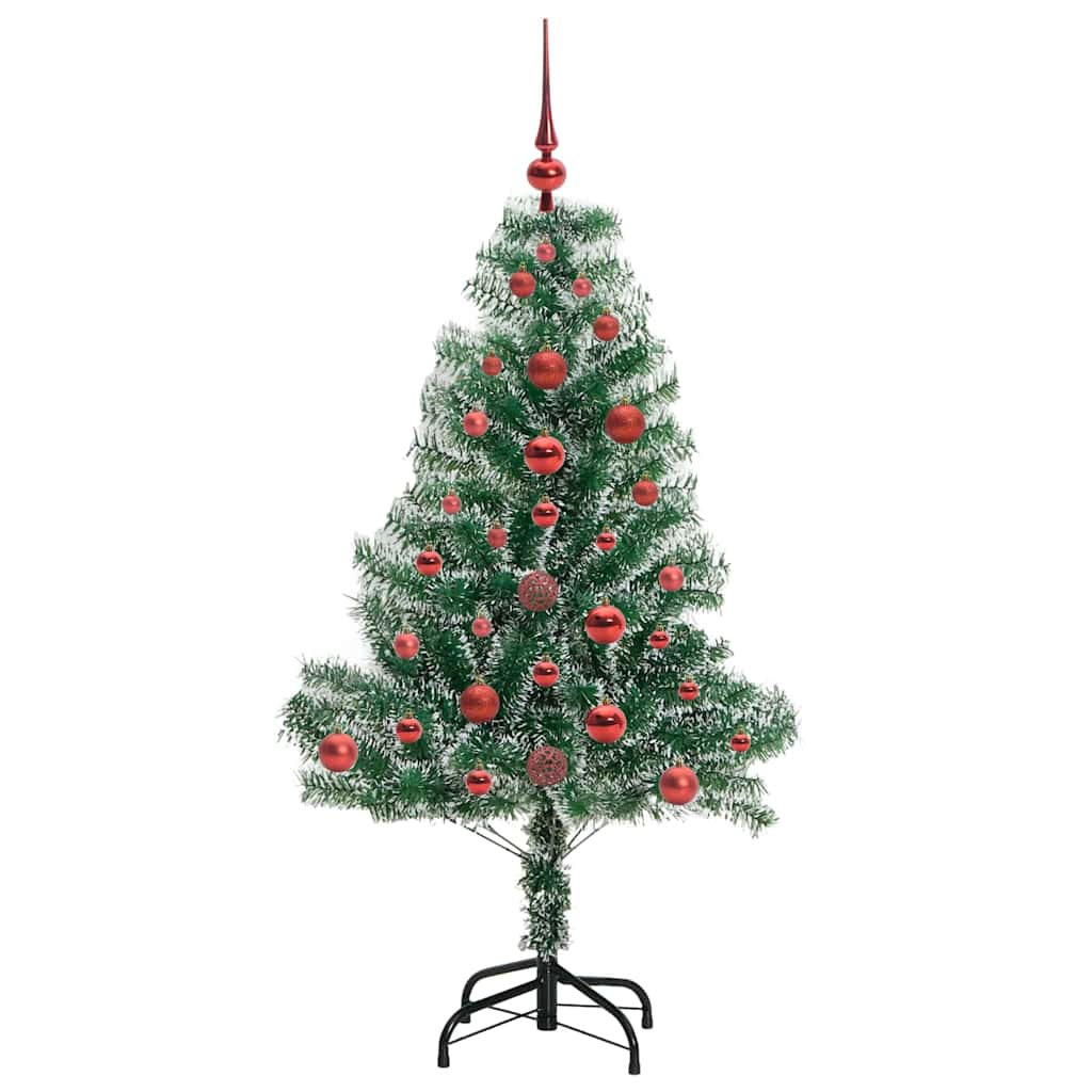 vidaXL Artificial Christmas Tree Snow Flocked with LED Light 120 cm 4