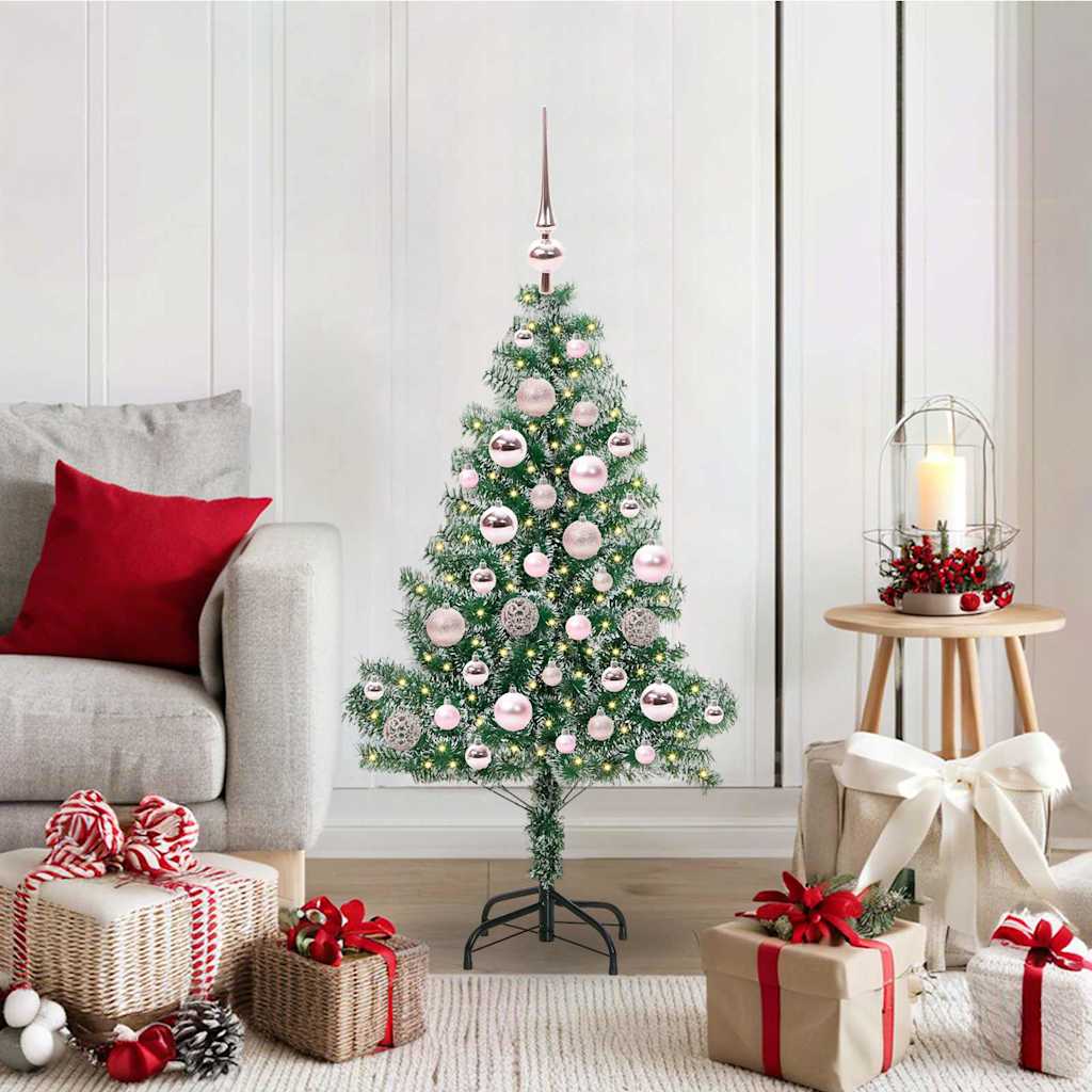 vidaXL Artificial Christmas Tree Snow Flocked with LED Light 120 cm 1