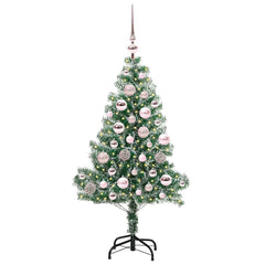 vidaXL Artificial Christmas Tree Snow Flocked with LED Light 120 cm 3