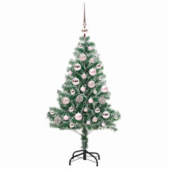 vidaXL Artificial Christmas Tree Snow Flocked with LED Light 120 cm 4