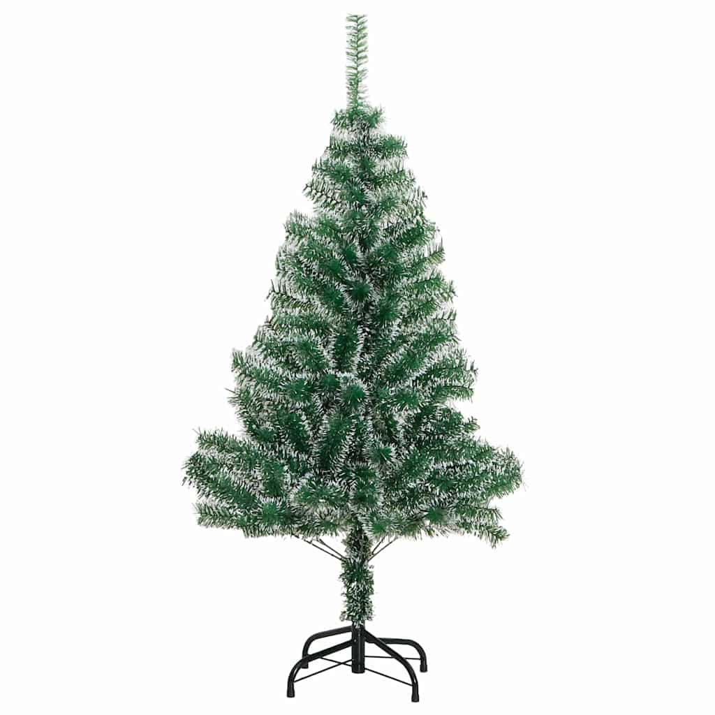 vidaXL Artificial Christmas Tree Snow Flocked with LED Light 120 cm 5