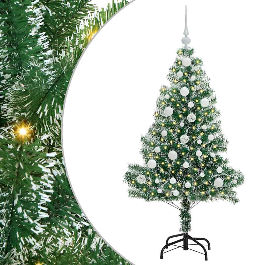 vidaXL Artificial Christmas Tree Snow Flocked with LED Light 120 cm 2