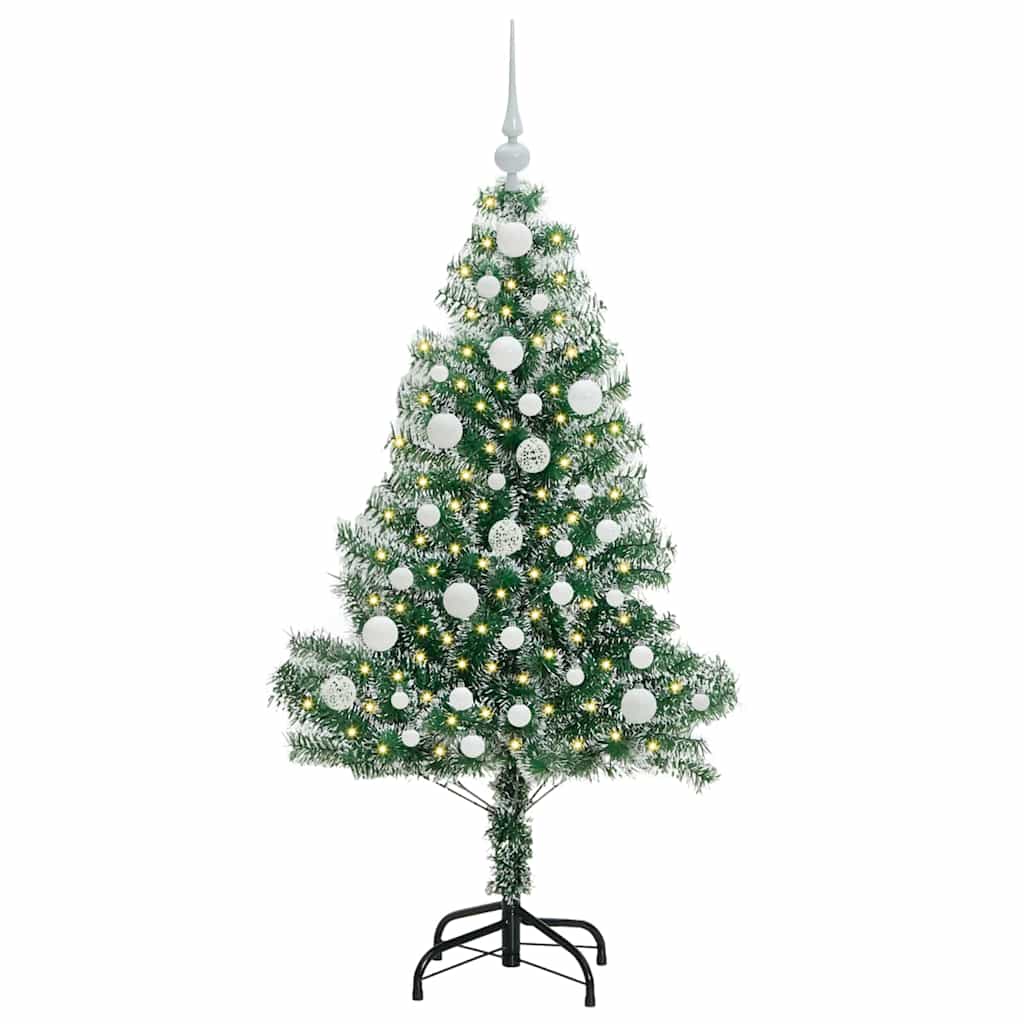 vidaXL Artificial Christmas Tree Snow Flocked with LED Light 120 cm 3